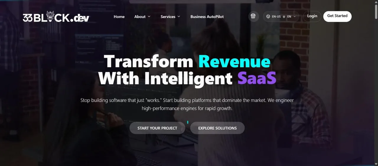 33BLACK.dev, saas and software agency website homepage