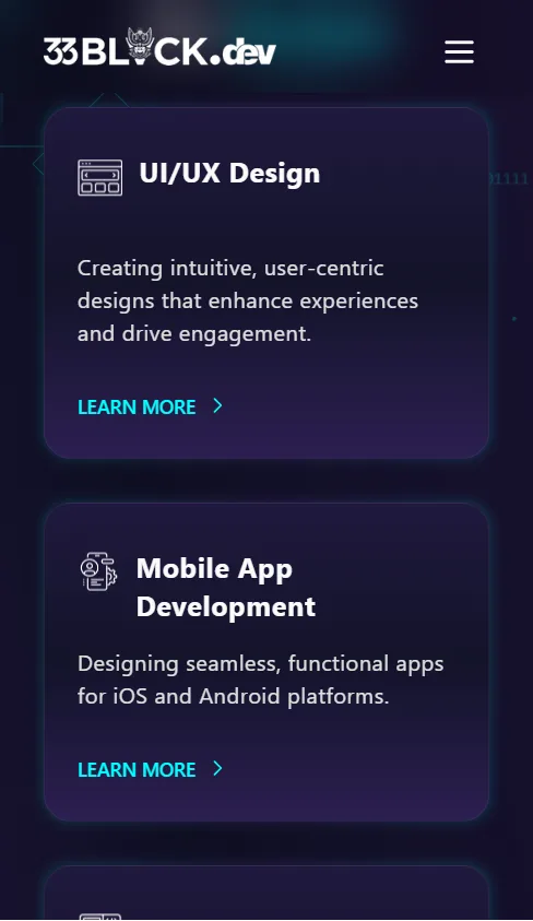 33BLACK.dev screen 2