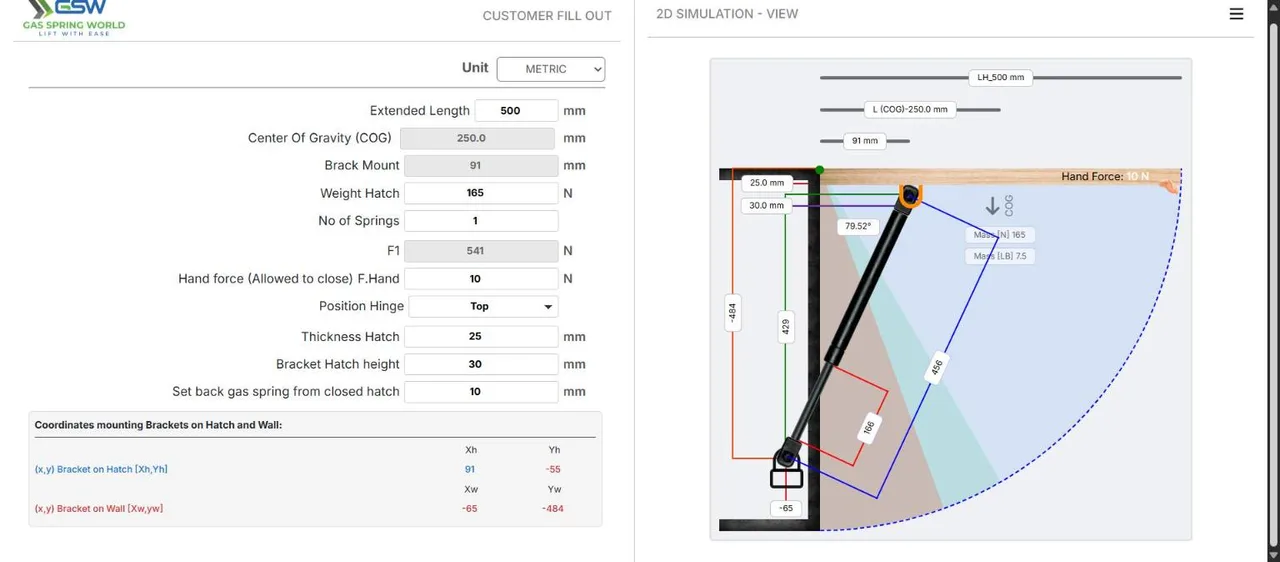 Gas Spring Calculator, engineering calculator website homepage