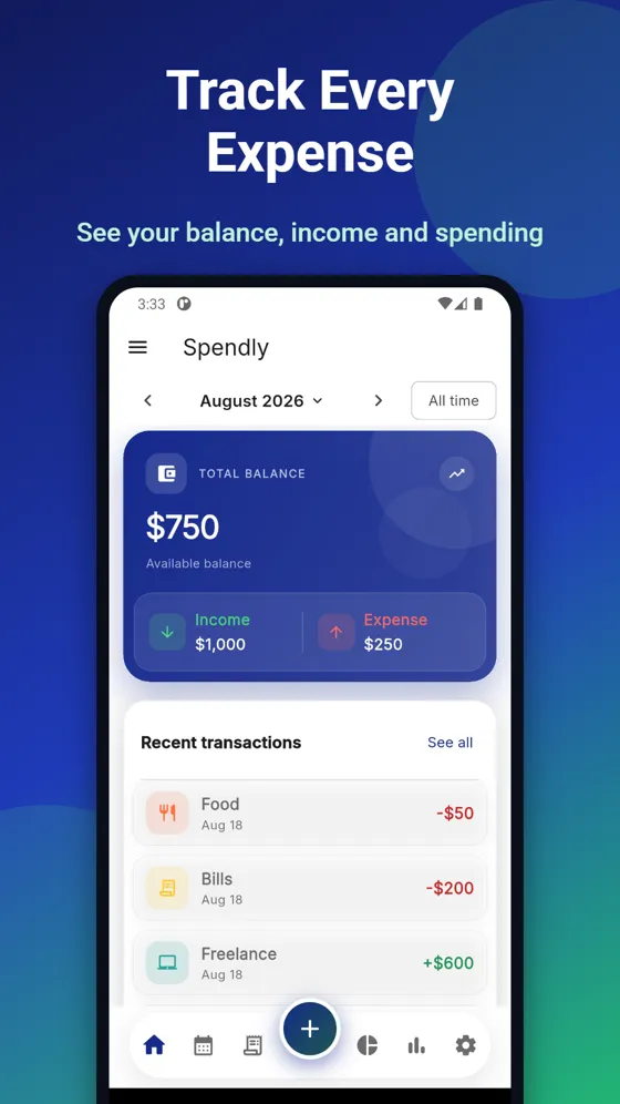 Spendly app screenshot