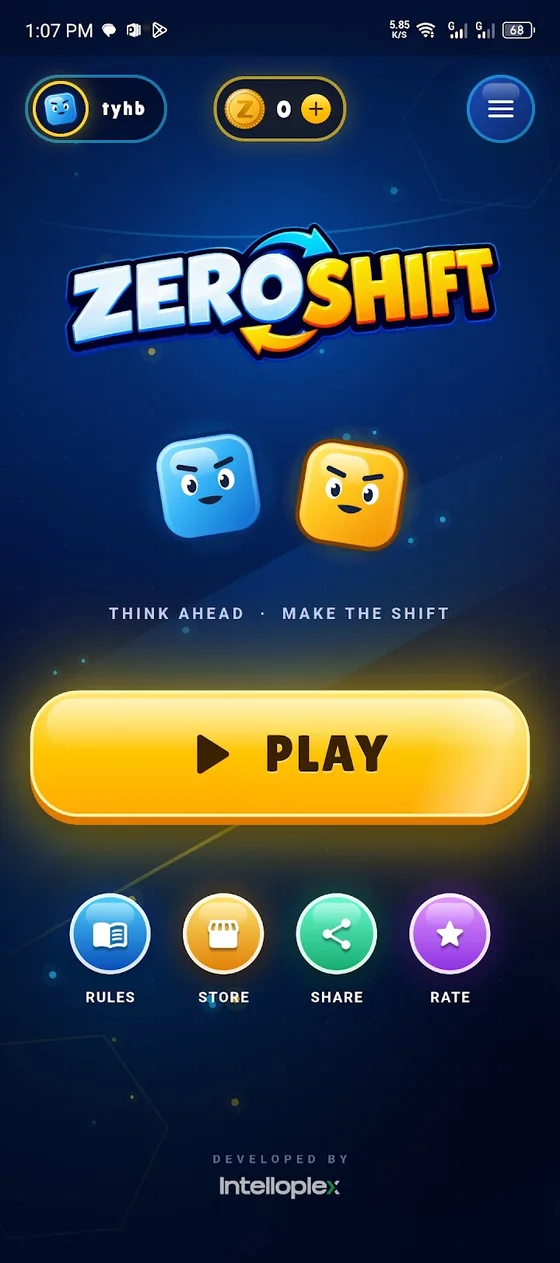 ZeroShift, strategy puzzle game Android app screenshot 1